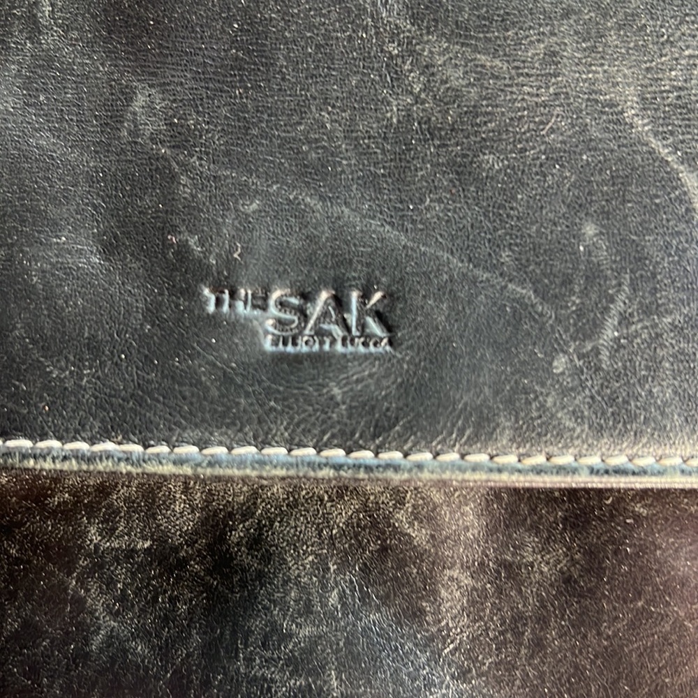 The Sak Elliott Lucca Black Leather Shoulder Bag Stitching Classic Purse - Picture 3 of 11